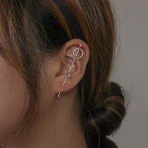 투 크롤러 서클 데일리 큐빅 원 패션 후크 귀걸이