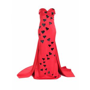 [MOSCHINO] 라프리마 여성 이브닝 Duchesse 하트 원피스 인 레드 044654162112 /8