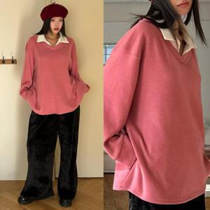 콜슨배색카라루즈니트티 412T483S 빅사이즈 여성의류