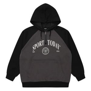 에꼴리에 TC01 하프 집업 배색 후드티 25A0731