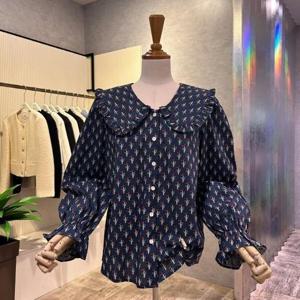 [ab.f.z]AOZ1HB41C_세일러 카라 플라워 패턴 블라우스