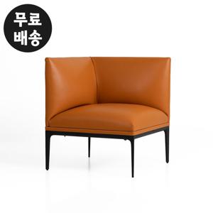 뷰즈 가죽 코너형 소파 1인용 거실 쇼파 일인용(카멜)