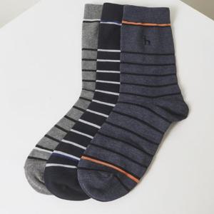 [헤지스] 스트라이프 장목 남성양말 3종 세트 HJSS3F003N2