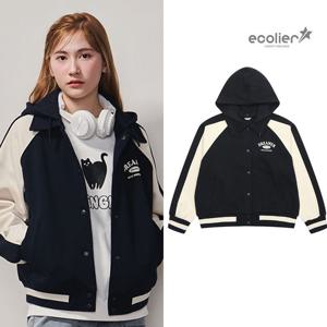 [에꼴리에]여자 봄신상 후드탈착 카라 바시티 점퍼(25A0151)_CC