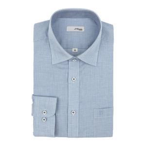 [에스티듀퐁(셔츠)]블루 린넨 미니 체크 일반핏 긴소매 셔츠 SE5SM12LS708SBU