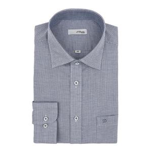 [에스티듀퐁(셔츠)]네이비 린넨 미니 체크 일반핏 긴소매 셔츠 SE5SM12LS708SNY