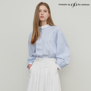 [나인식스뉴욕(영캐릭터)]라운드 스트라이프 블라우스 (NP1BA007L0)