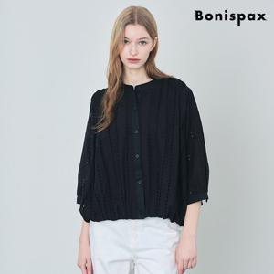 [보니스팍스(여성의류)]펀칭 포인트 밴딩 블라우스 (XP1BA009L0)
