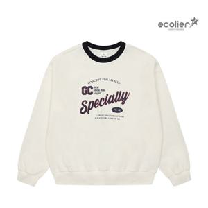 [에꼴리에]여자 봄신상 크랙 레터링 립배색 맨투맨티(25OT455)_C