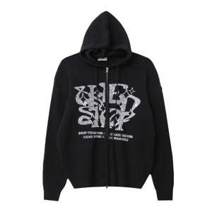 [리빌모아]국산 남자 레터링 나염 후드 니트 집업 DS2-JUA-Q132-