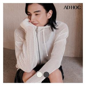 [애드호크]남녀공용 네트조직 루즈핏 후드 카디건(HB4GD80)