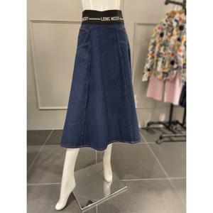 르니앤맥코이 허리 밴딩 A라인 데님 스커트 (MM05SK002HJY)