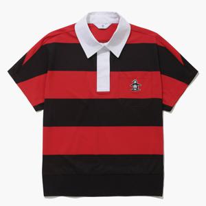 [먼싱웨어]여성 스트라이프 루즈핏 반팔티셔츠 레드(MQ222LTS46)