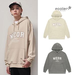 [에꼴리에]남자 봄신상 크렉레터피그먼트후드티(25A1407)_CC