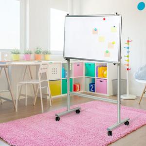 이동식 자석 화이트보드+거치대 세트 60x90cm 소형 화이트보드판 바퀴 거치대 스탠드 이동식 받침대 보드판