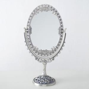 퀸스주석 엔틱 양면탁상거울(타원형-대)