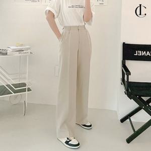 엘케이트 여성 슬랙스 스판 핀턱 와이드 밴딩 베이직 정장팬츠 LPAP077