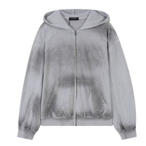 [버커루] 남성빈티지 다잉 오버핏 후드 집업(B255TJ350P)