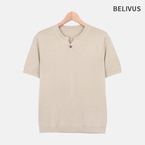 빌리버스 남자 헨리넥 니트 반팔 티셔츠 BRE043