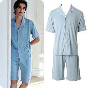 [비너스]남성잠옷 보들보들 부드럽고 신축성이 좋은 모달스판 반팔잠옷 파자마 VPA4522M