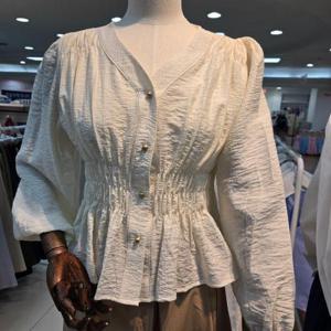 페이지플린 DP01 브이넥  긴팔 블라우스 F5ABL506A