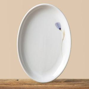 이천도자기 청꽃고백자 타원 접시 2호 23cm 식기 타원접시 한정식접시 한정식식기 타원형접시 요리접시 요