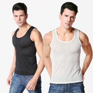 여름 쿨런닝 아이스 실키 좁은 어깨끈 메쉬 나시 런닝