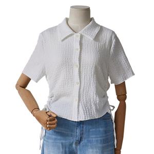 [포커스]셔링 스트링 블라우스 (FM5D7BL0074)