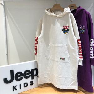 [지프키즈]키즈 기본 컬러블럭 오버핏 후드 원피스 KM1OPF805GB