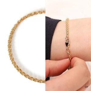 14KGP 골드 로프 체인 고급 패션 팔찌