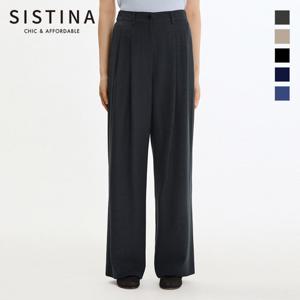 [SISTINA](77size) 투턱 백 밴딩 와이드 셋업 팬츠_AWSSLP21170