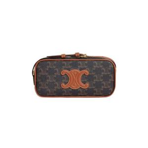 셀린느 미니 카메라 숄더백 퀴르 트리옹프 트리옹프 캔버스 카프스킨 탄 10J582EGP-04LU