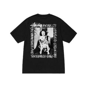 스투시 하우 위아 리빈 피그먼트 다이드 티셔츠 블랙 1904855