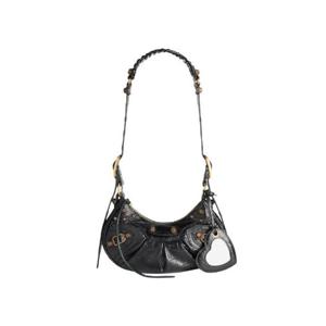 발렌시아가 르 카골 XS 숄더백 크로커다일 엠보스 블랙 67130923EBM1000