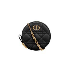 디올 카로 라운드 파우치 체인 블랙 서플 까나쥬 카프스킨 S5092UWHC-M900