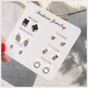 심플 세련 딱붙 악세사리 귀걸이 6종 세트