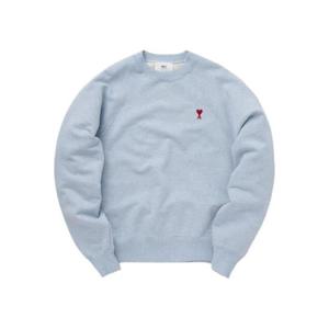 아미 스몰 하트 로고 스웨트셔츠 헤더 캐시미어 블루 USW005-747-4842