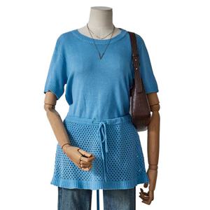 [포커스]펀칭 니트 반팔 니트 스커트 세트 (FM5D3ST3204)