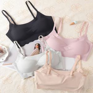여자 U넥 초경랑 심리스 노와이어 헴라인 와이드 브라
