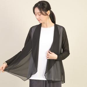 애비뉴투지 엄마옷 드레이프 쉬폰 여성 여름 긴팔 하프 가디건 J05110