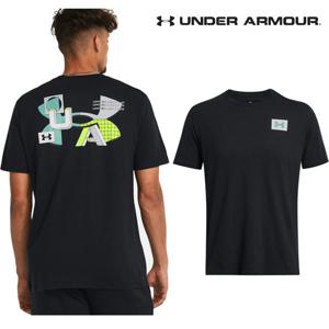 [언더아머(백)]남성 UA 컬러 블록 로고 레프트 체스트 라운드 반팔 1382828-001