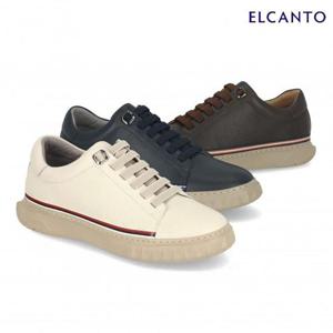엘칸토  (LCMS97U413) 남성 소가죽 웨빙띠 포인트 스니커즈 2.5cm