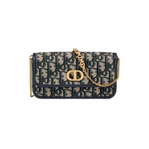 디올 스몰 미스 카로 파우치 체인 디올 오블리크 자카드 블루 S2389UTZQ-M928