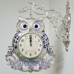 대형부엉이 은도금 양면벽시계  인테리어 벽걸이