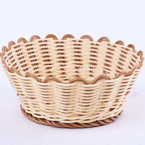 OH 투톤 베이직 원형 라탄바구니