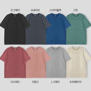 [리빌모아]남자 피그먼트 워싱 트임 반팔 티셔츠 ET5-TSH-Q007-