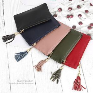 DKES95 가죽 여성 카드 지퍼 반지갑 지폐 캐주얼