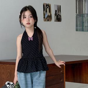 [베이비맥스] 마릴린 도트 스트랩 블라우스 R14353