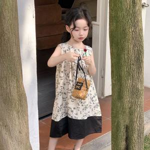 [베이비맥스] 플로럴 배색 민소매 원피스 R14367