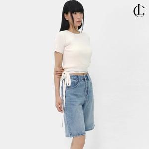 엘케이트 여성 청반바지 데님 버뮤다 팬츠 와이드진 통넓은 청바지 LPP039